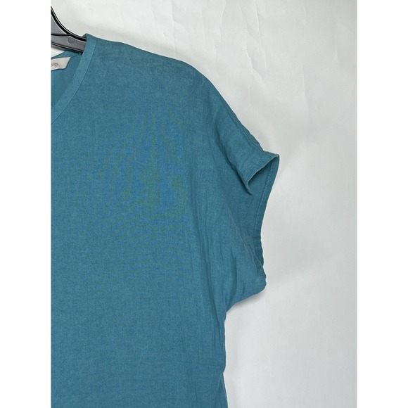 Soft Surroundings Modern Gauze Tunic Top Blouse Tropical Teal Size PS *read* - Picture 4 of 11